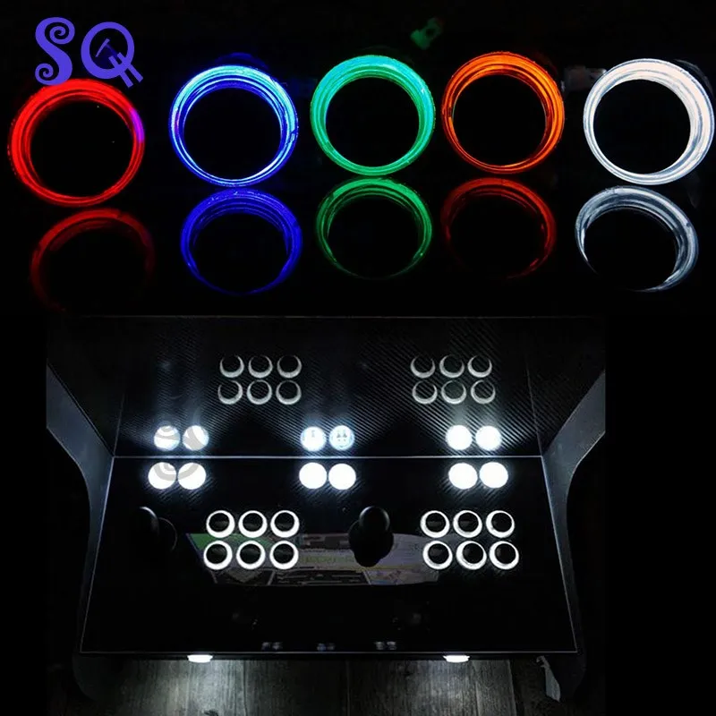 5V/12V Black Center Led Arcade Machine Push Button With Mirco Switch 5 Colors for Pandora Game Console MAME Raspberry Pi