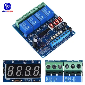 

DC 8 -36V 4 Channel Multifunction Relay Control Module with Optocoupler Power Indicator Relay LED Digital Display for Arduino