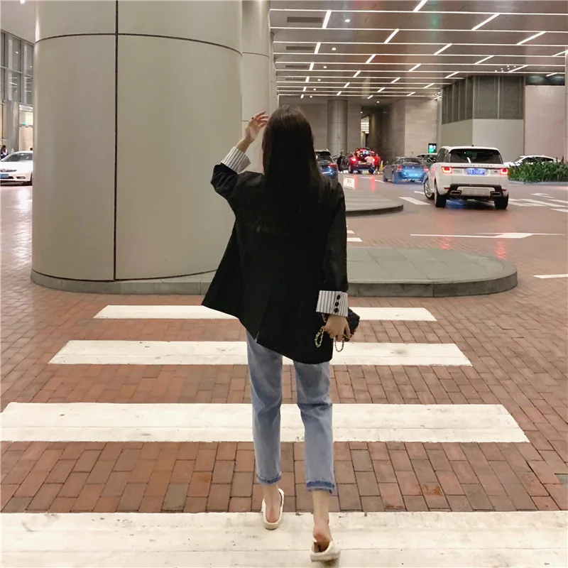 

Photo Shoot New Style Loose-Fit Korean-style Black And Gray Small Suit Coat