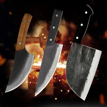 

Full Tang Chef Knife Set Handmade Forged High-carbon Clad Steel Kitchen Knives Boning Cleaver Filleting Slicing Butcher knife