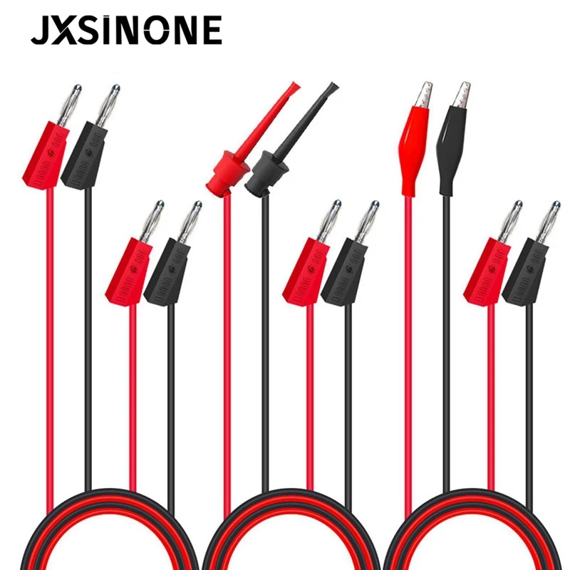 Jxsinone P1051b Multimeter Test Leads Kit 4mm Banana Plug To Banana Plug /test Hook / Alligator
