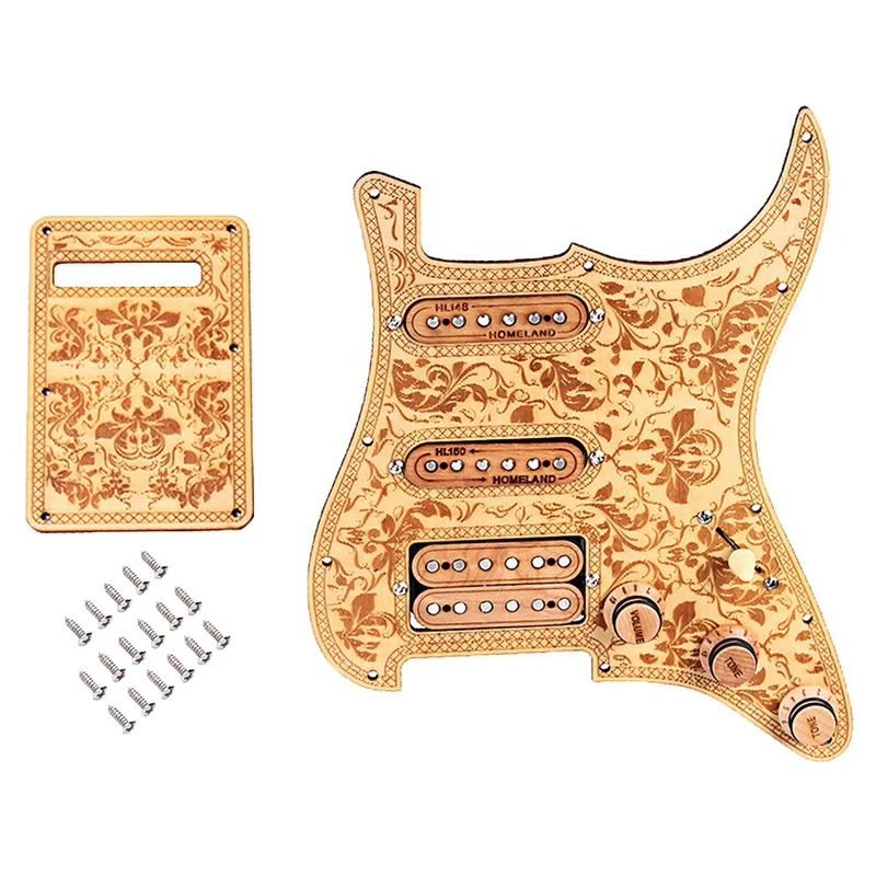 Предварительно загруженный SSH для гитары Деревянный из клена Pickguard Alnico V ЗВУКОСНИМАТЕЛИ ДЛЯ ST гитары