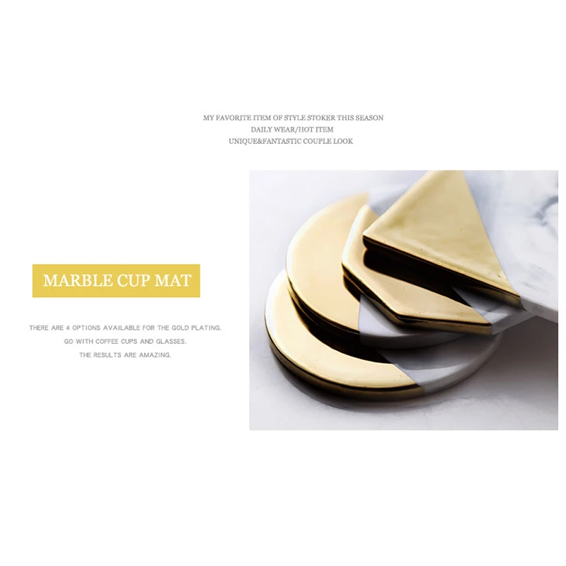 Коврик для чашек керамическая подставка термостойкая мраморный узор для кухни домашний кофе чай JAN88