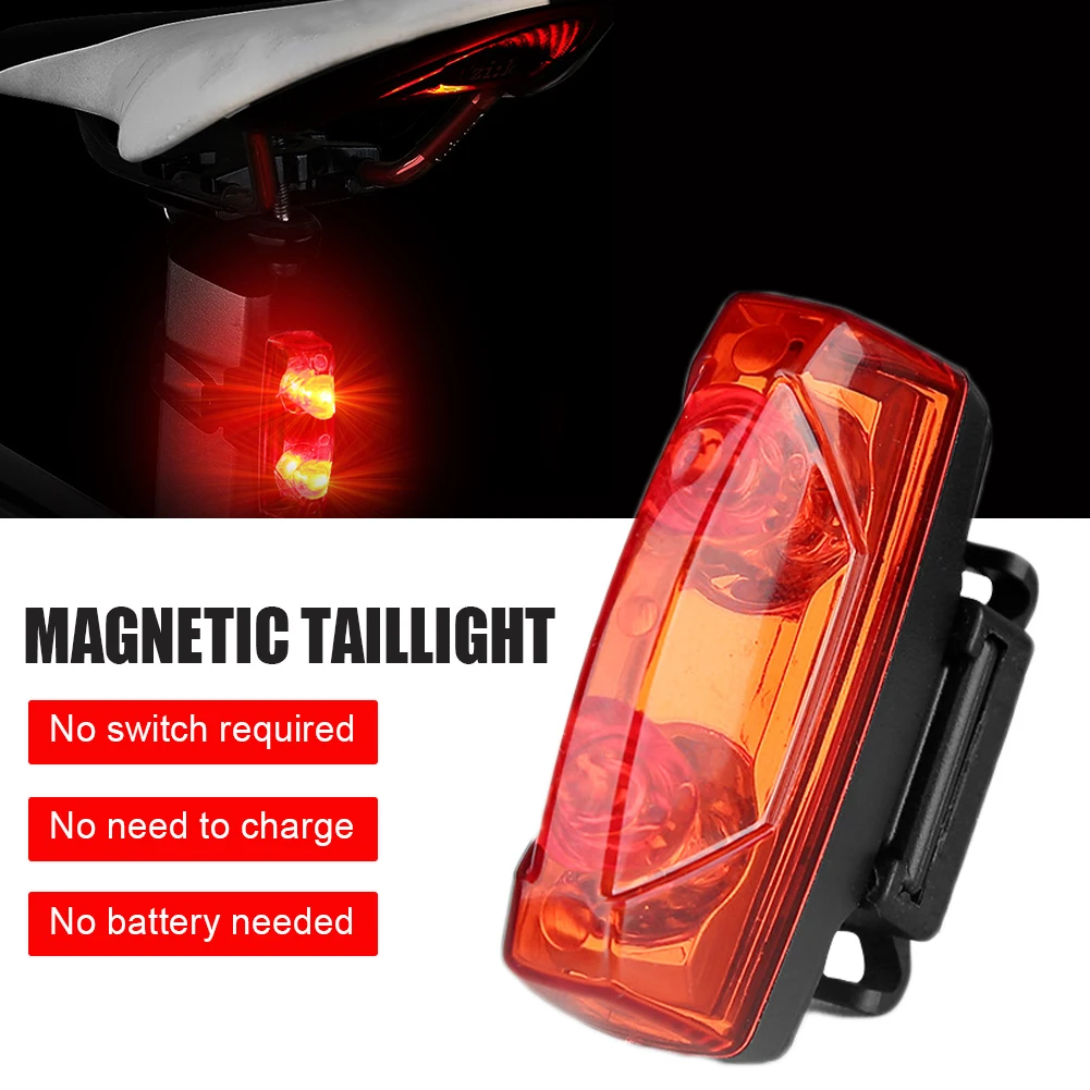 Induction Bike Taillights Magnetic Lights Cycling Warning Lamp MTB Bicycle Power Generate Taillight New Hot | Спорт и развлечения