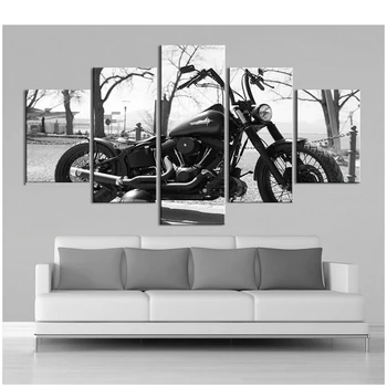 

5d Diy Diamond Painting 5Pcs Black and White Moto cross stitch Diamond Embroidery Motorcycle lover Wedding DecorationZP-2672