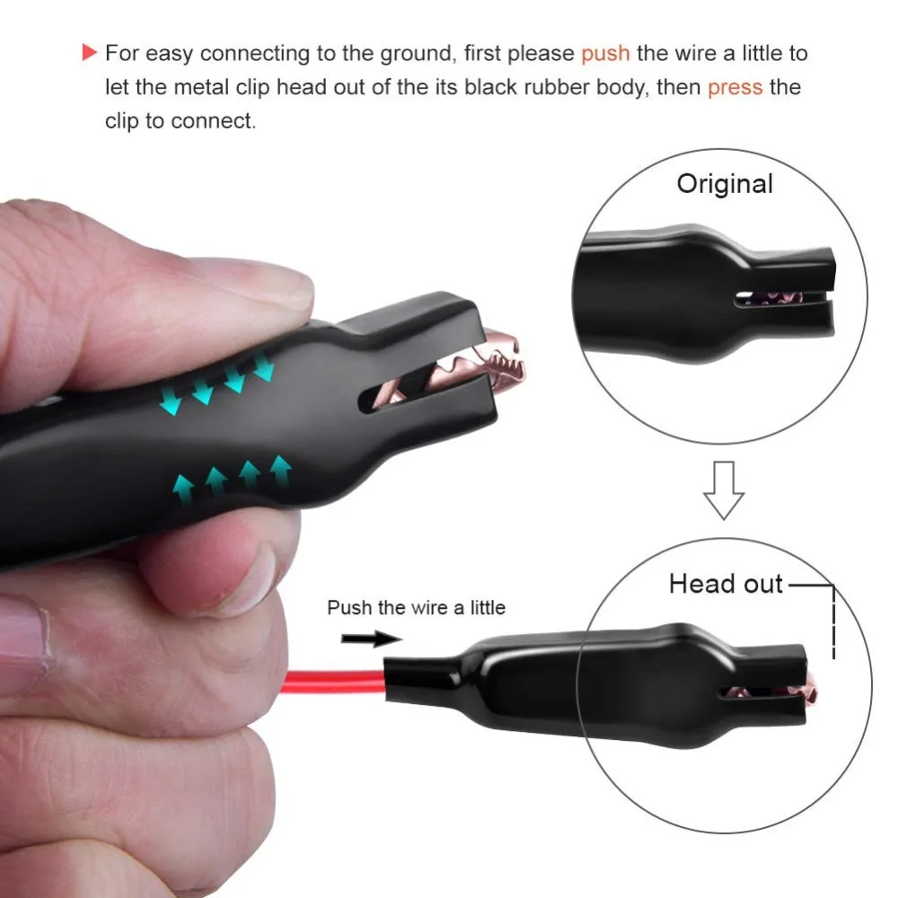 3V-48V Digital Electric Circuit LCD Tester Test Light Car Trailer RV Snowmobile with 140‘’Extended Spring Wire Diagnostic Tool