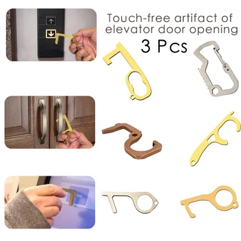 

Non-contact Door Opener New Elevator Button Door Handle Switch Brass Key Safety Protection No-Touch Health Anti-bacteria Opener