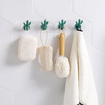 

Northern European-Style Cactus Wall Load-Bearing Traceless Hook Kitchen Living Room Strong Adhesive Wall Hangers Stickers Hole P