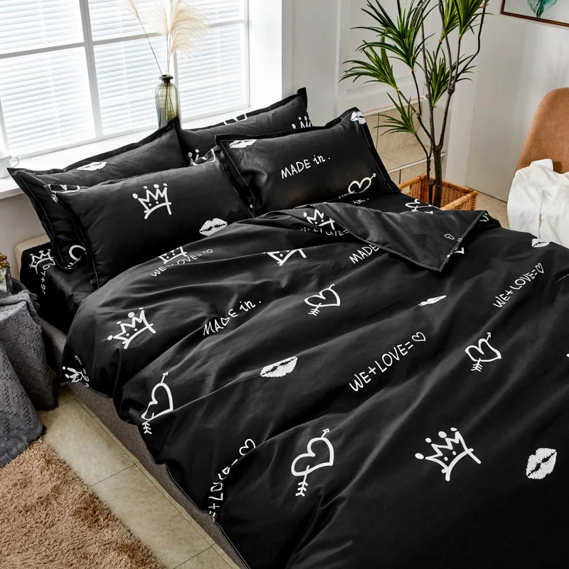 

Bedding a Bed Sheet Quilt Cover Student Dormitory Three-Piece Set Single Double Bed Bedding Bedding Kit