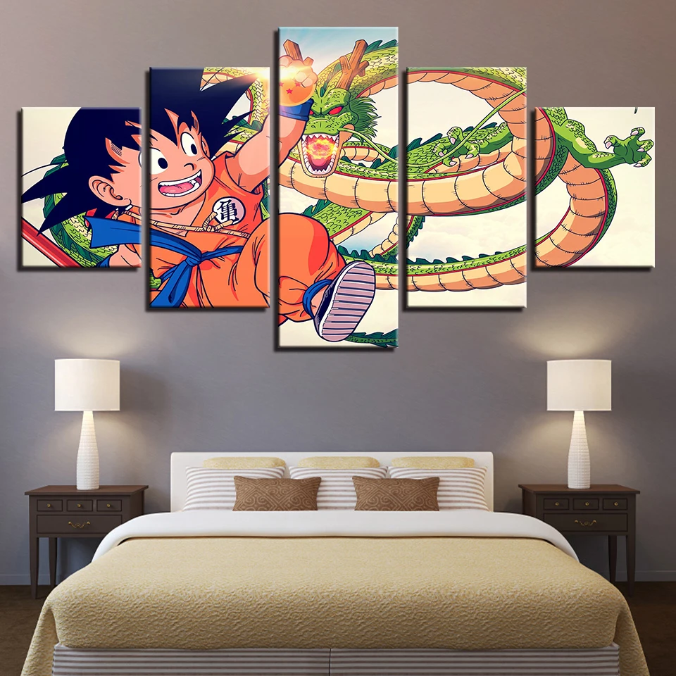 

Modular Canvas HD Prints Posters Home Decor Wall Art Pictures 5 Pieces Cartoon dragon ball Paintings No Frame