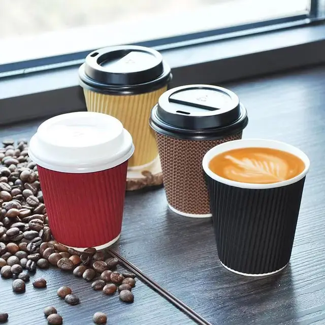 Disposable Kraft Coffee Cup Hot Drinking Party Supplies