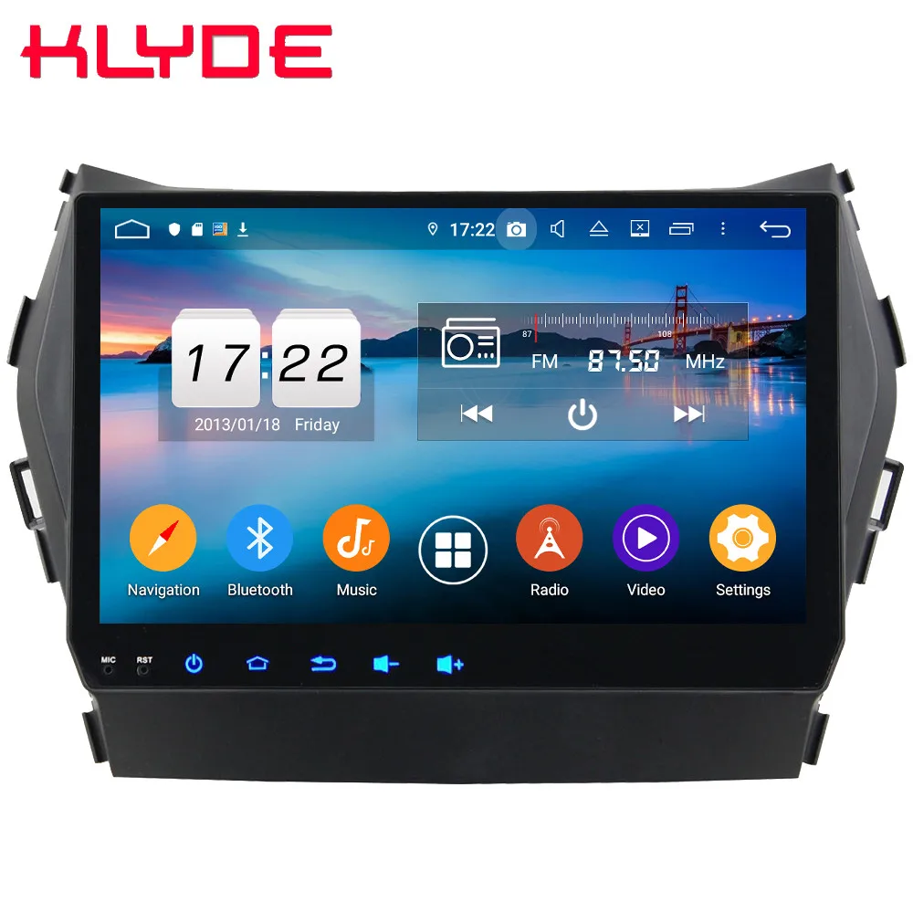 Klyde " ips 4G Android 9 Восьмиядерный 4 Гб ОЗУ 64 Гб ПЗУ DSP BT автомобильный DVD мультимедийный плеер радио для hyundai IX45 Santa FE 2013