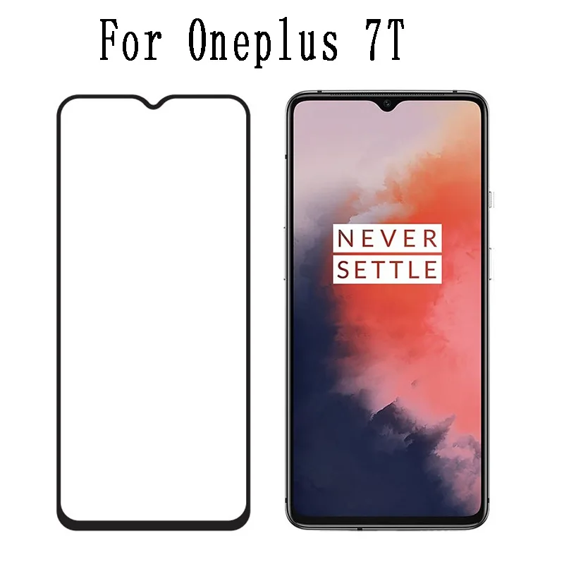 50 шт. полное клеевое закаленное стекло для Oneplus 7 T защита экрана взрывозащищенное защитное стекло 1+ 7 T пленка для One plus 7 T 9H