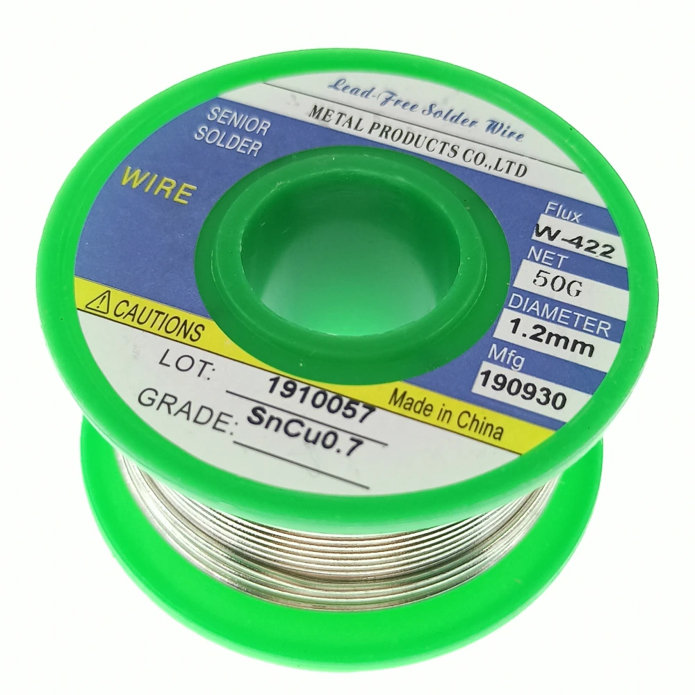 Soldering wire 0.5/0.6/0.8/1.0/1.2/1.5/2.0mm lead free tin 50G rosin core Sn99.3 Cu0.7 for welding