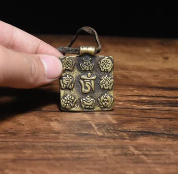 

christmas Tibet Buddhism Copper Bronze 8 Ausoicious Symbol Sidpaho Statue Amulet Pendant