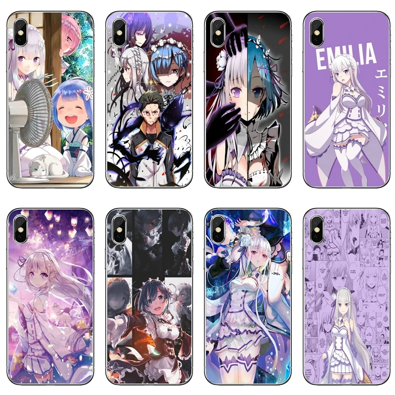 Силиконовый чехол для телефона аниме Re zero Rem Emilia Huawei P20 P30 P40 Pro P10 P9 Lite Y5 Y6 Y7 Y9 P Smart Plus
