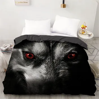 

3D Design Wolf Pattern Quilt Covers Duvet Cover Comforter Blanket Case Bedding Bag King Queen Full Single Home Textile