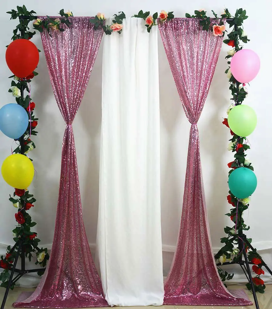 Shiny Pink Wedding Background 36x84 Inch Glitter Curtains Wall Decoration For Birthday-M1005