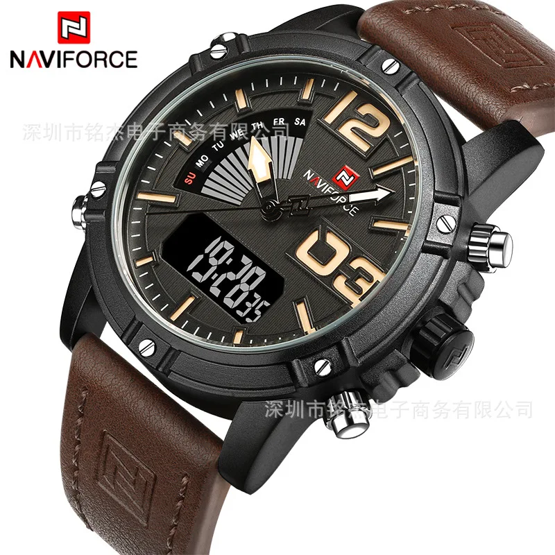 

AliExpress Hot Selling naviforce Xiang 9095 Men Business Casual Multi-functional Water-Resistant Watch MEN'S Watch