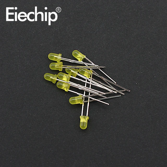 100pcs/200pcs 3mm 5mm LED Diode Assorted Kit White Green Red Blue Yellow Orange F3 F5 Leds Light Emitting Diodes electronic kit 3mm-yellow-100pcs