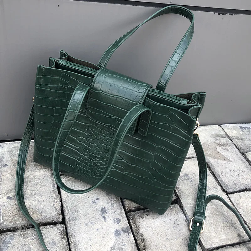 

Women Shoulder Crossbody Bag Female Retro Alligator Totes Pu Crocodile Pattern Leather Handbag Ladies Messenger Bag Sac A Main