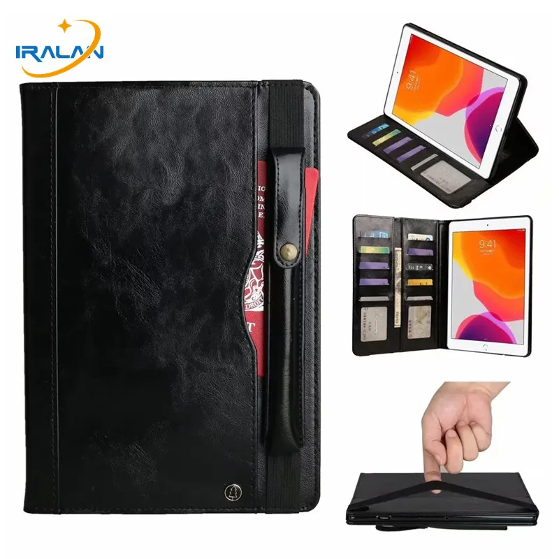 Premium Case For iPad 10.2 Cover for iPad 7 7th Generation A2200 A2198 A2197 Funda Card Slot Stand Shell With Pencil Holder+Film