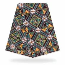 Анкара Африканский воск печати ткань реальный, настоящий воск хлопок 6 ярдов Diy шитье нигерийская ткань для африканские платья 100655