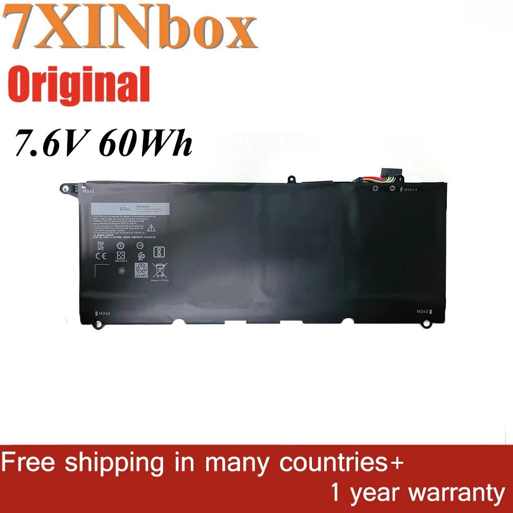 

7xinbox 7,6 V 7890mAh 60Wh оригинальный PW23Y RNP72 TP1GT Аккумулятор для ноутбука Dell XPS 13 9360 13-9360-D1605G 0RNP72 0TP1GT планшет