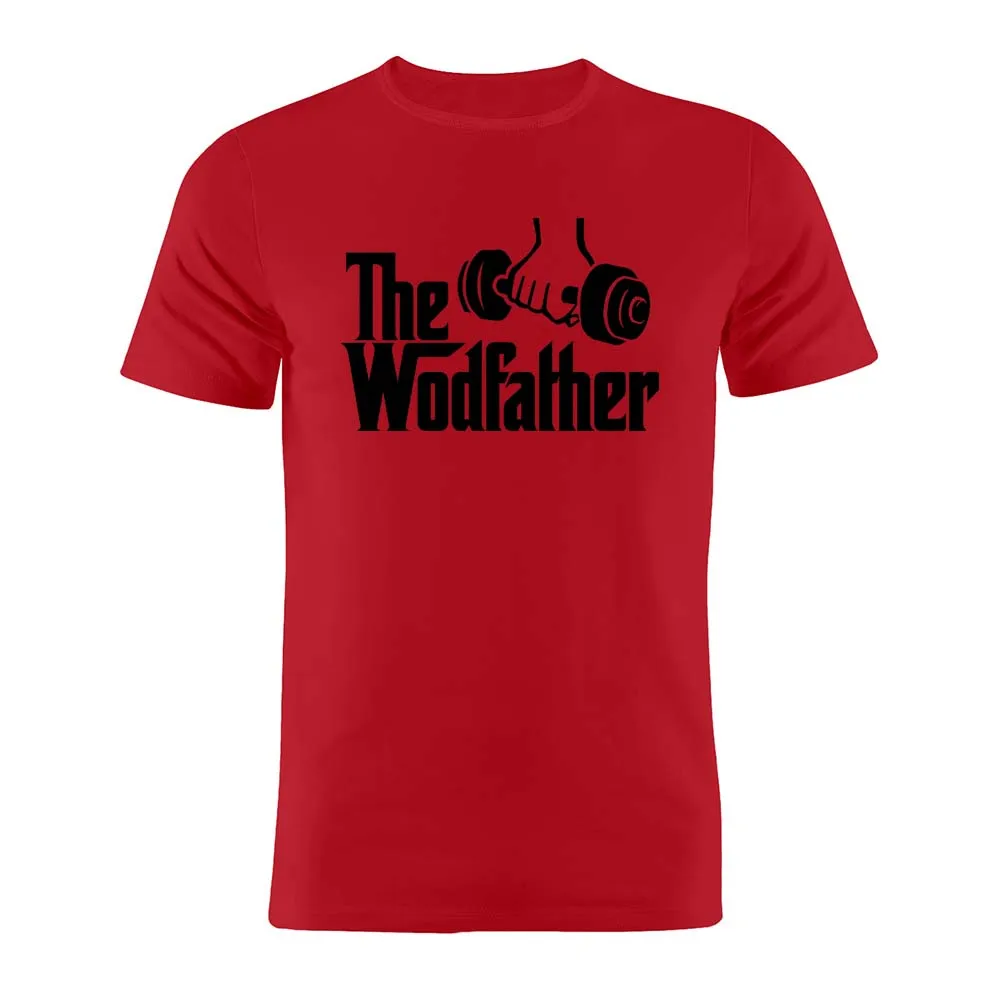 Мужская футболка хлопок The Wodfather Wod тренировка дня мотивация художественная работа Подарочная футболка