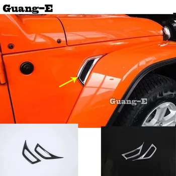 

Car Cover Detector ABS Chrome Front Side Foliage Leaf Fender Vent Air Outlet Lamp Trim 2pcs For Jeep Wrangler JL 2018 2019 2020