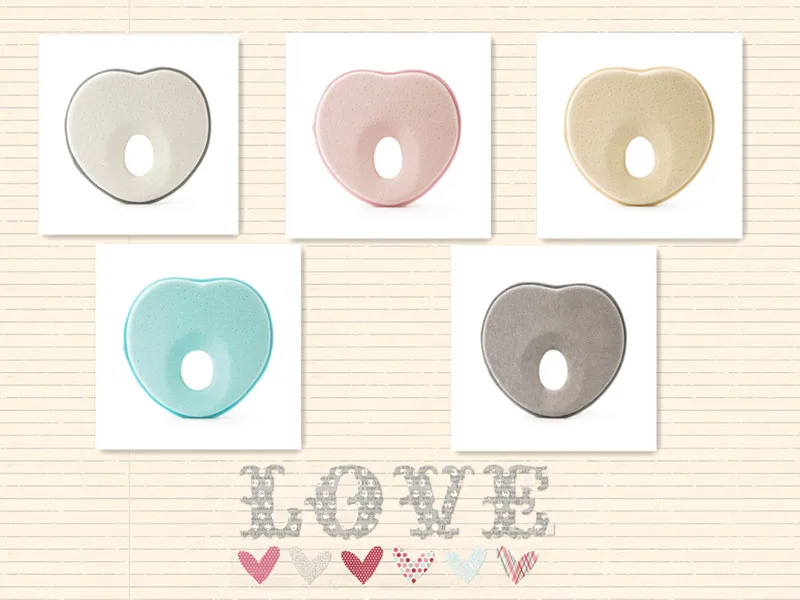 

5pc Anti Flat Head Baby Pillow Newborn Memory Foam Infant Baby Head Cushion Support Roll Shaping Pillow for Baby without box