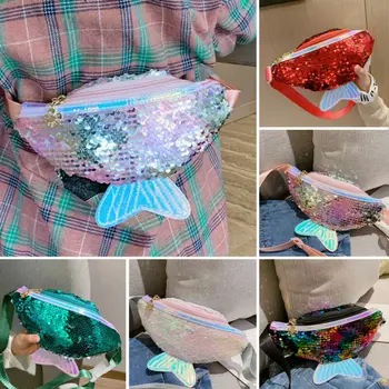 

2019 Brand New Style Fashion Kids Girls Sequin Waist Bag Single Shoulder Chest Bag Mobile Coin Purse