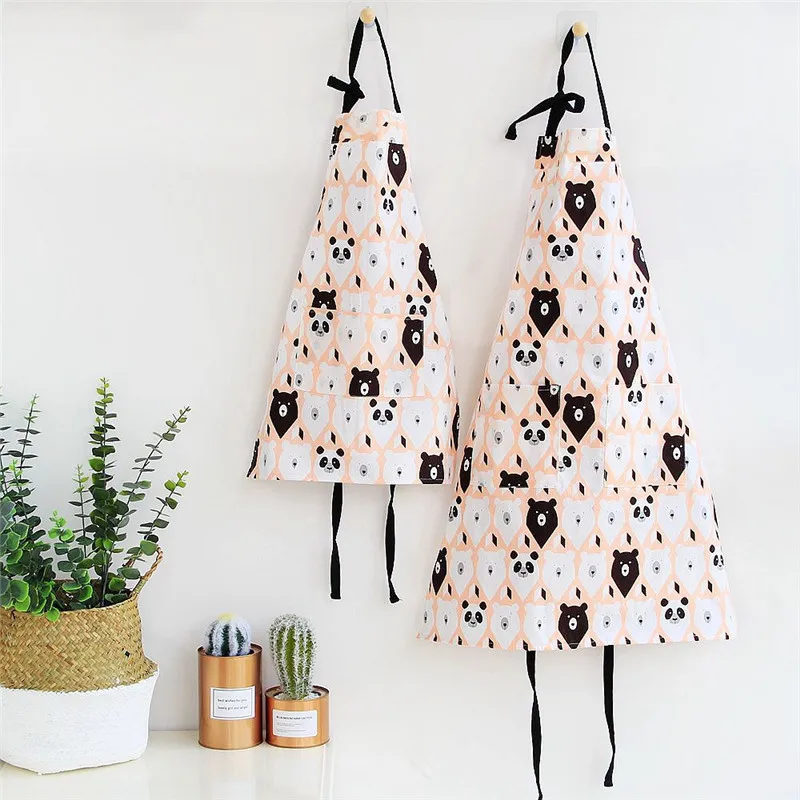 

1 pcs Cactus Fox Cat Pattern Apron Woman Adult Children Bibs Home Cooking Baking Shop Cleaning Apron Kitchen Accessory 46189