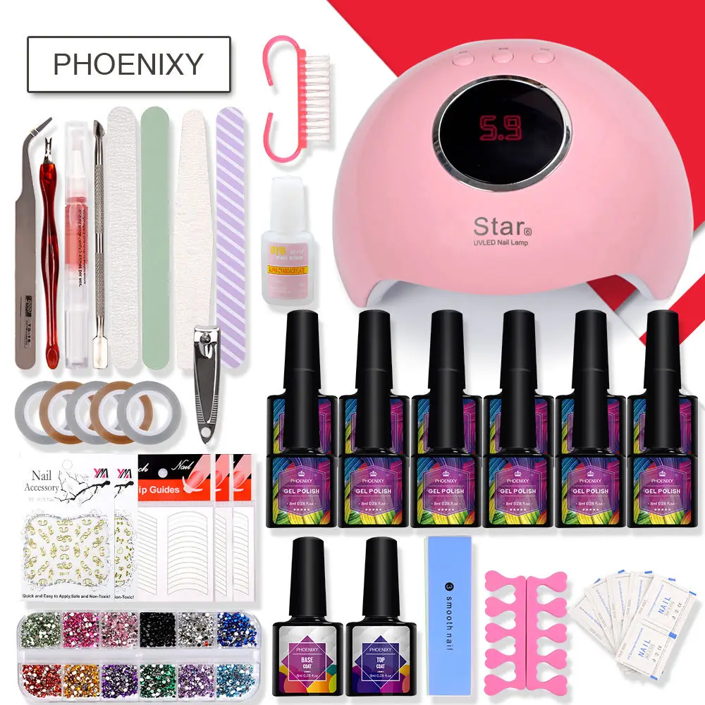 

Full Manicure Set With Lamp 36W Gel Nail Polish Set Tools For Manicure Set For Nail 12pc Gel Polish All For Manicure Nail Art