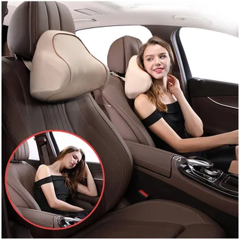 

Car Neck Support Pillow for Neck Pain Relief When Driving Headrest Pillow for Car Seat with Soft Memory Foam Beige/ Black/ Gray