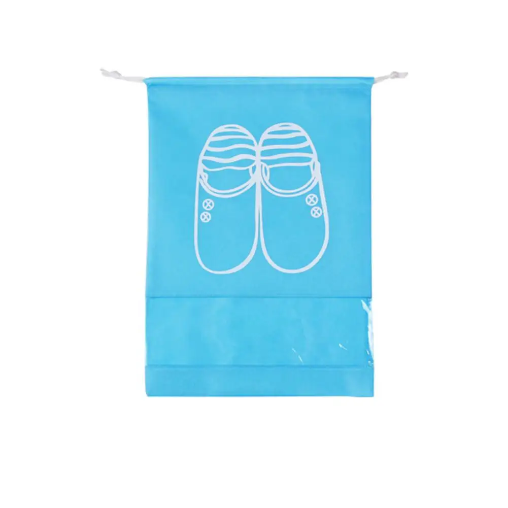 Портативные водонепроницаемые нетканые туфли на шнурках, сумка для путешествий, для хранения в отеле, с прозрачным окном - Цвет: Коричневый