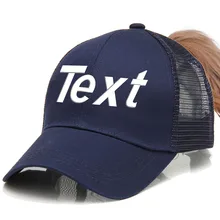 Персонализированные индивидуальный логотип с вышивкой текст ваше имя конский хвост спортивная бейсбольная кепка Кепка Лето выбрать спортивную шапку Женская шляпа