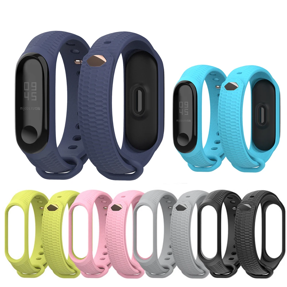 Силиконовый ремешок на запястье для смарт-браслета Xiaomi Mi Band 3 цветной