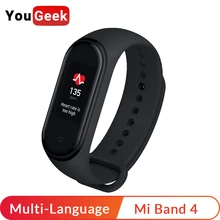 Xiaomi Mi смарт-браслет 4, 3 цвета, 0,95 дюйма, AMOLED экран, пульсометр, фитнес, Bluetooth 5,0, водонепроницаемый, 135 мА/ч, смарт-часы 4
