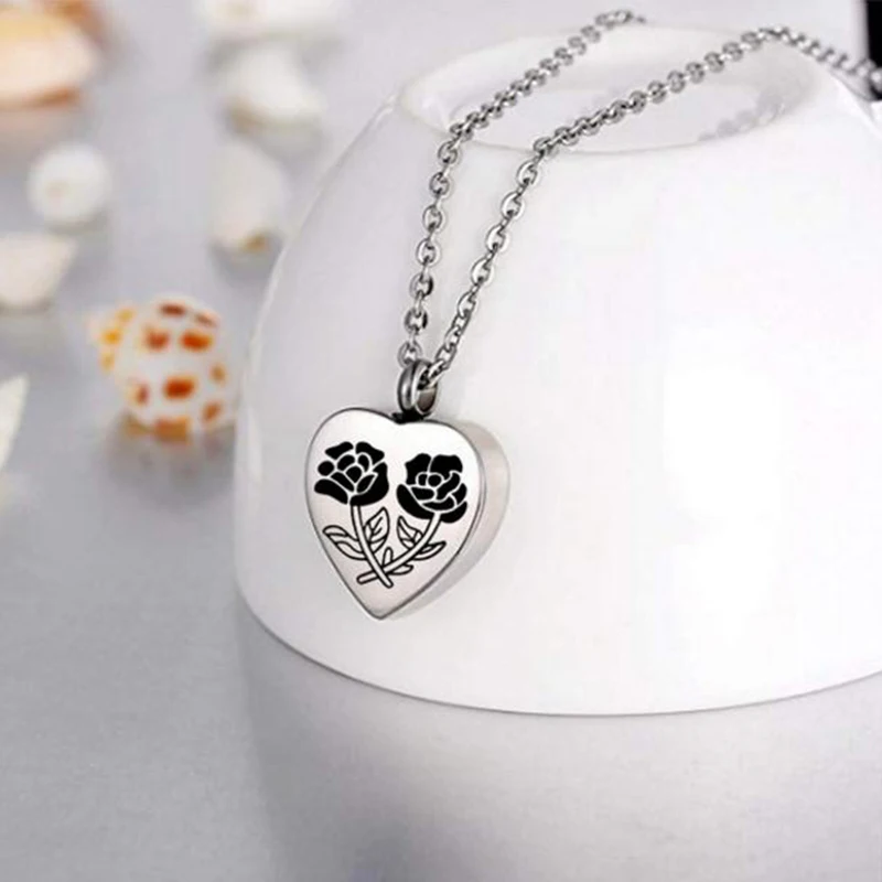 AIWENXI Herz Urne Halskette - Edelstahl Schmuckstück Für Die Ewige Erinnerung