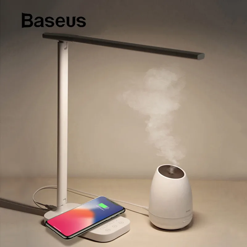 Vente Baseus lampe Qi chargeur sans fil pour iPhone XS Max X pliable Table poste de travail de bureau lumière LED rapide sans fil chargeur pour Samsung