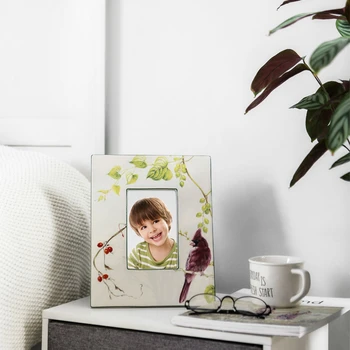 

Ceramic Custom Gift Photo Frame Display Stand Wall Gift American Flower And Bird 10 Inch Photo Frame,Home Decoration Accessories