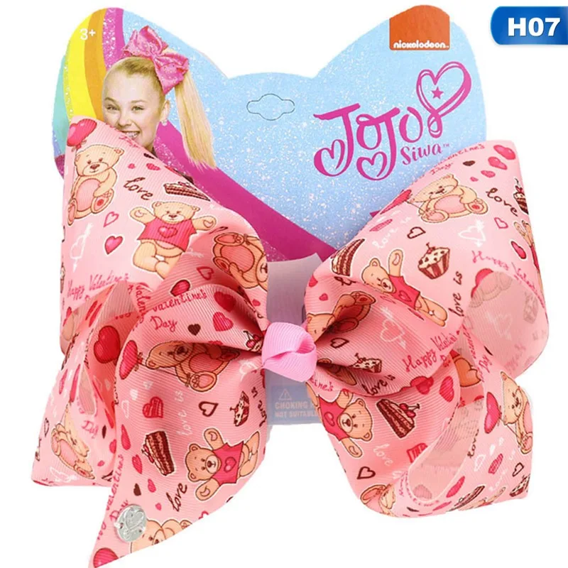 Новинка 8 дюймов JOJO SIWA большой бант для волос Радуга коробка Мода бант-узел шпильки подарок на день Святого Валентина