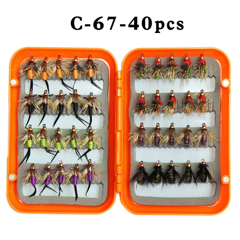 Рыболовные снасти 40 в упаковке ISE Нигерия Барб Fly Hook набор Fly kun chong gou приманка рыболовный крючок