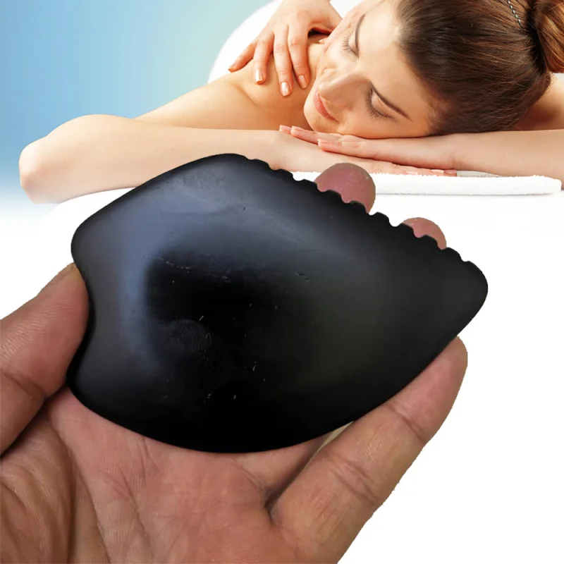 

Chinese Gua Sha Tools Black Natural Bian Stone Guasha Board Scraper Tools for Face Neck Back Body Pressure Therapy