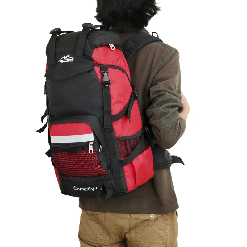 

2019 New Style Contrast Color Outdoor Mountaineering Bag Multi-functional Nylon Travel Large Backpack Outdoor Equipment Waterpro