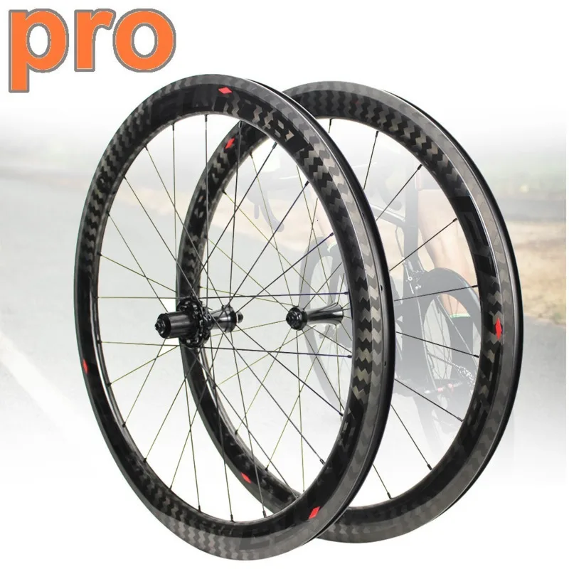 Clearance Elite 700c Carbon Bicycle Wheel Road Bike Wheelset Pro Series YAn R10 HUB 30/38/47/50/60mm 12K Twill Tubular Clincher Tubeless 0