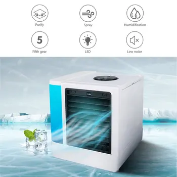 

New Hot Portable USB Digital Air Conditioner Humidifier Purifier 7 Colors LED Light Desktop Cooler Cooling Fan for Office Home