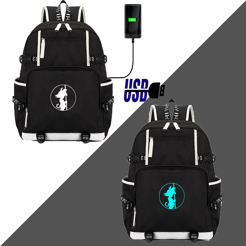 Style C2 IMIDO Dragon Ball Z рюкзаки светящиеся студентов мультфильм зарядка через usb плечи рюкзак черный дышащий обратно в школу сумка - Цвет: Style C2