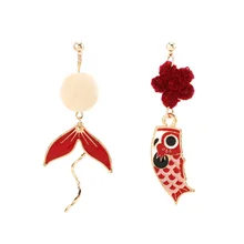 Doreen Box новые стильные серьги-гвоздики в японском стиле с подвеской в виде рыбьего хвоста модные аксессуары для женщин ювелирные изделия подарок, 1 пара